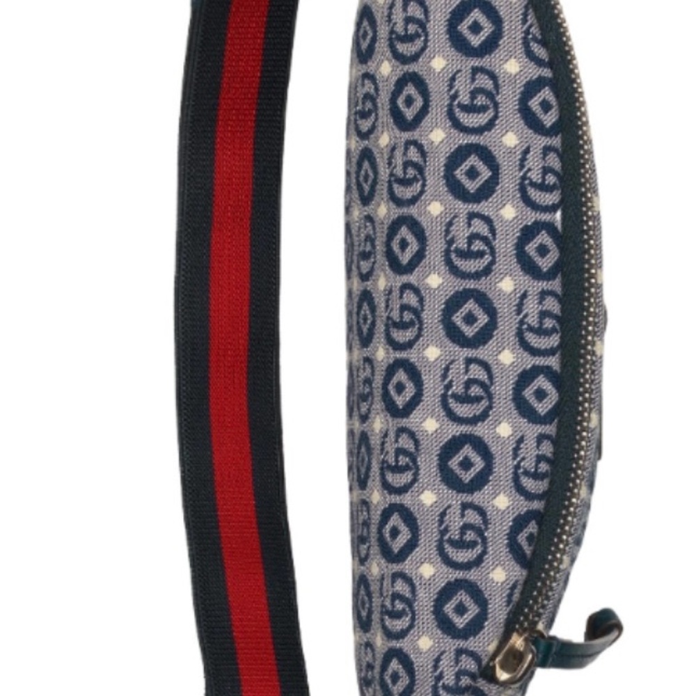 Gucci Blue Monogram Star Belt Bag with Red Accent - Picture 8 of 10